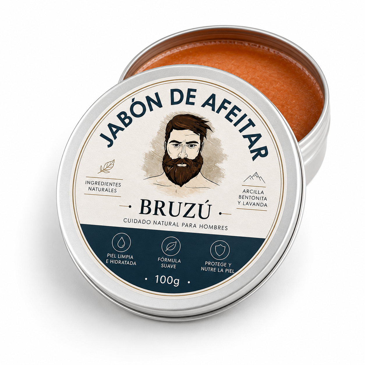 Kit de Afeitado Artesanal BRUZÚ – Jabón de Afeitar + Brocha de Bambú