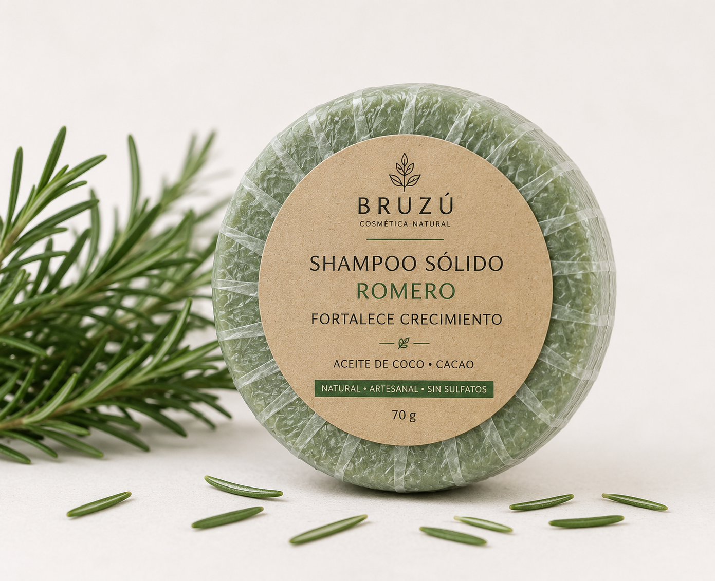 Shampoo Sólido Romero BRUZÚ – Fortalecimiento & Cuidado Capilar