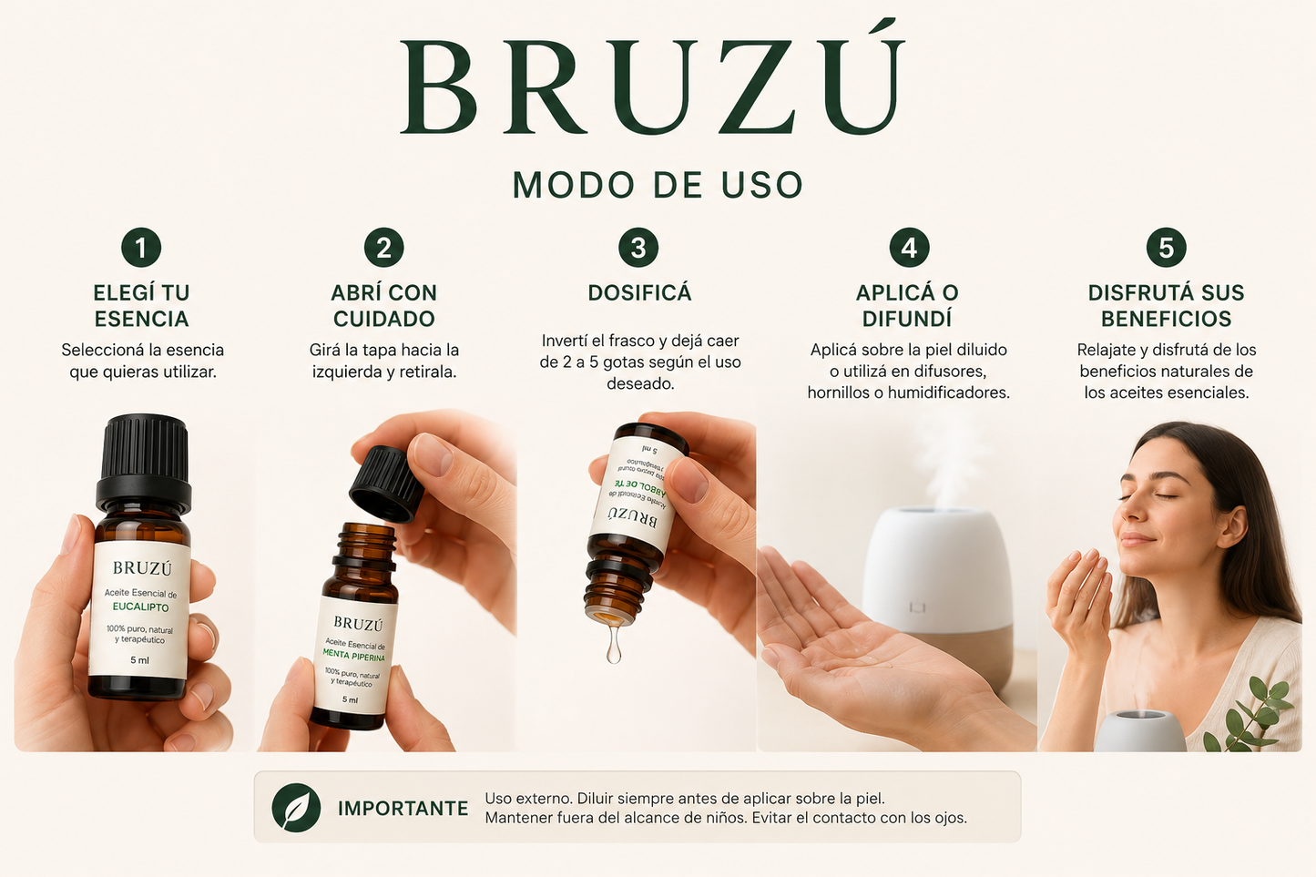 Aceites Esenciales BRUZÚ – 100% Puro | 5 ml