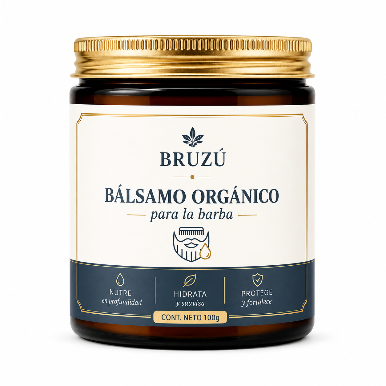 Bálsamo Reparador para Barba BRUZÚ – Nutrición y Control | 100 g