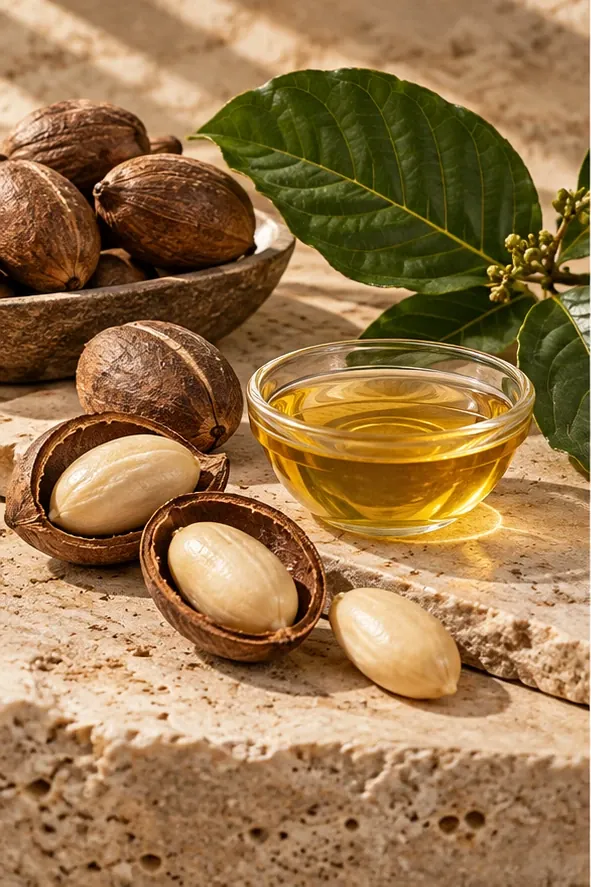 Escena ilustrativa de cacay y aceite