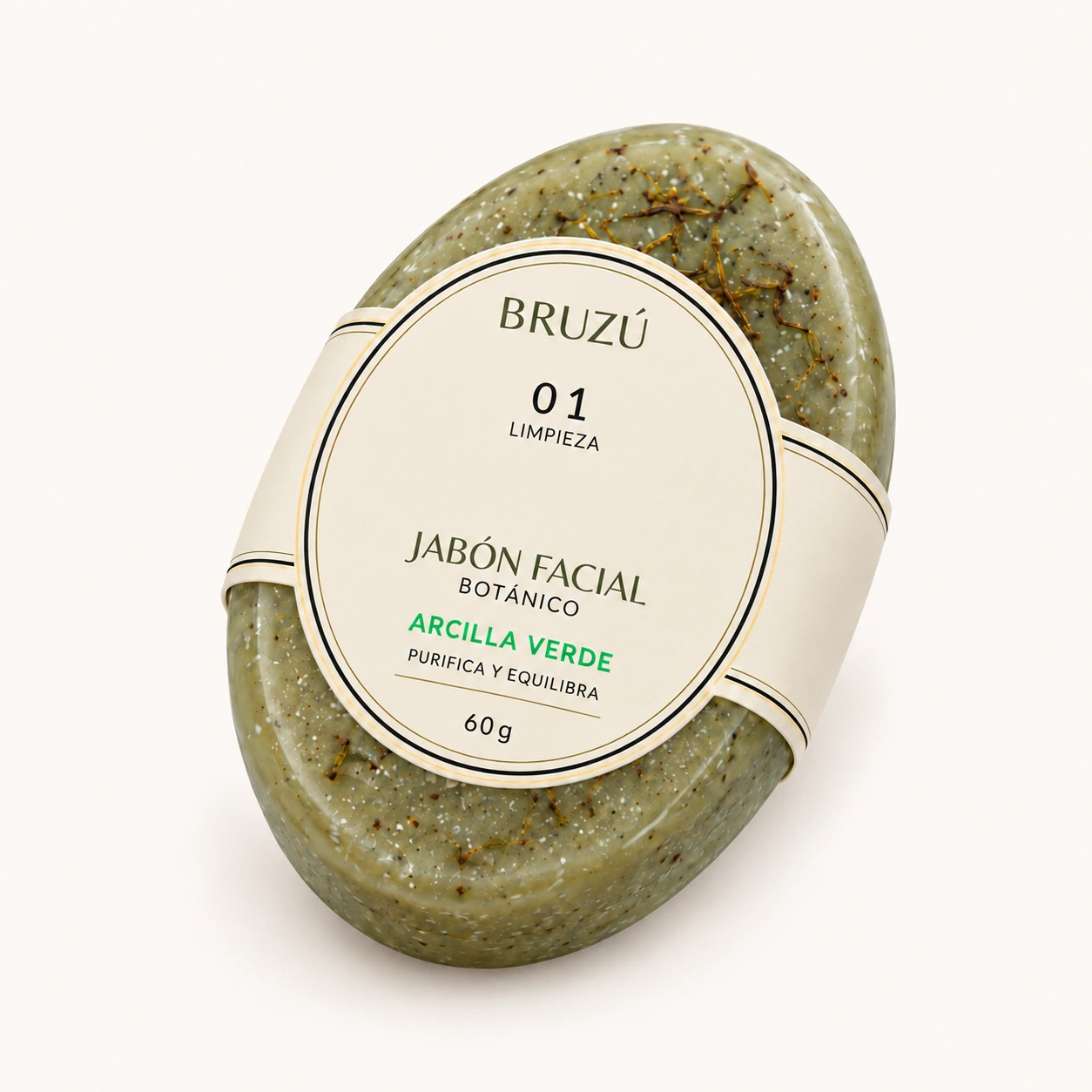 Jabón facial · Arcilla verde